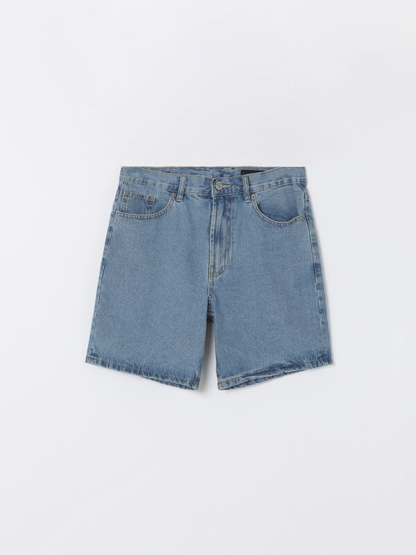 Slim fit denim bermuda shorts