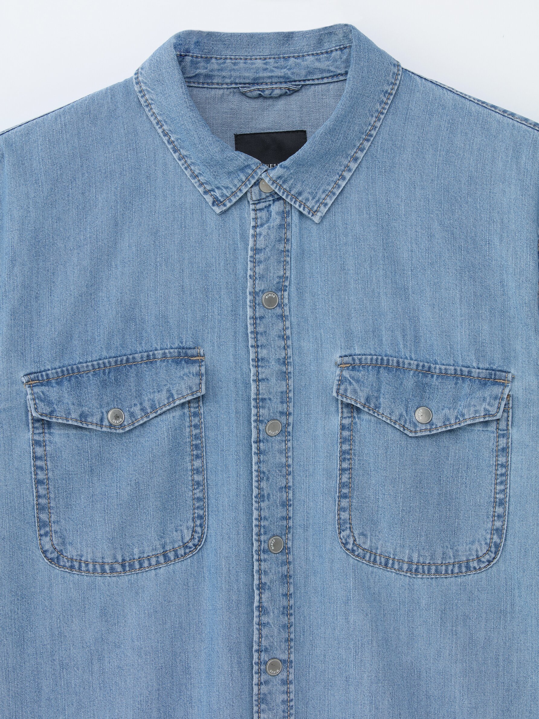 Denim shirt clearance without collar