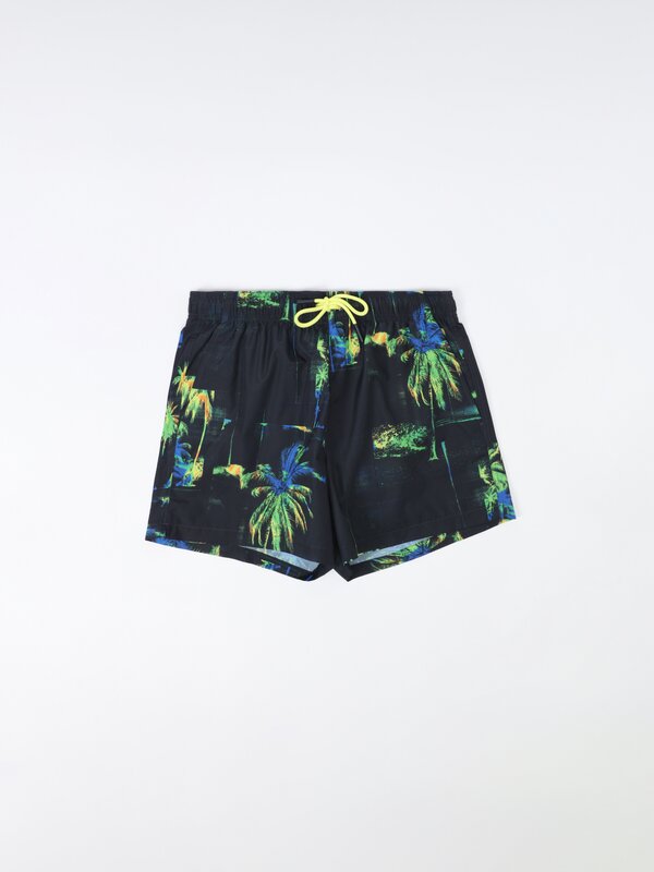 Floral print swimming trunks