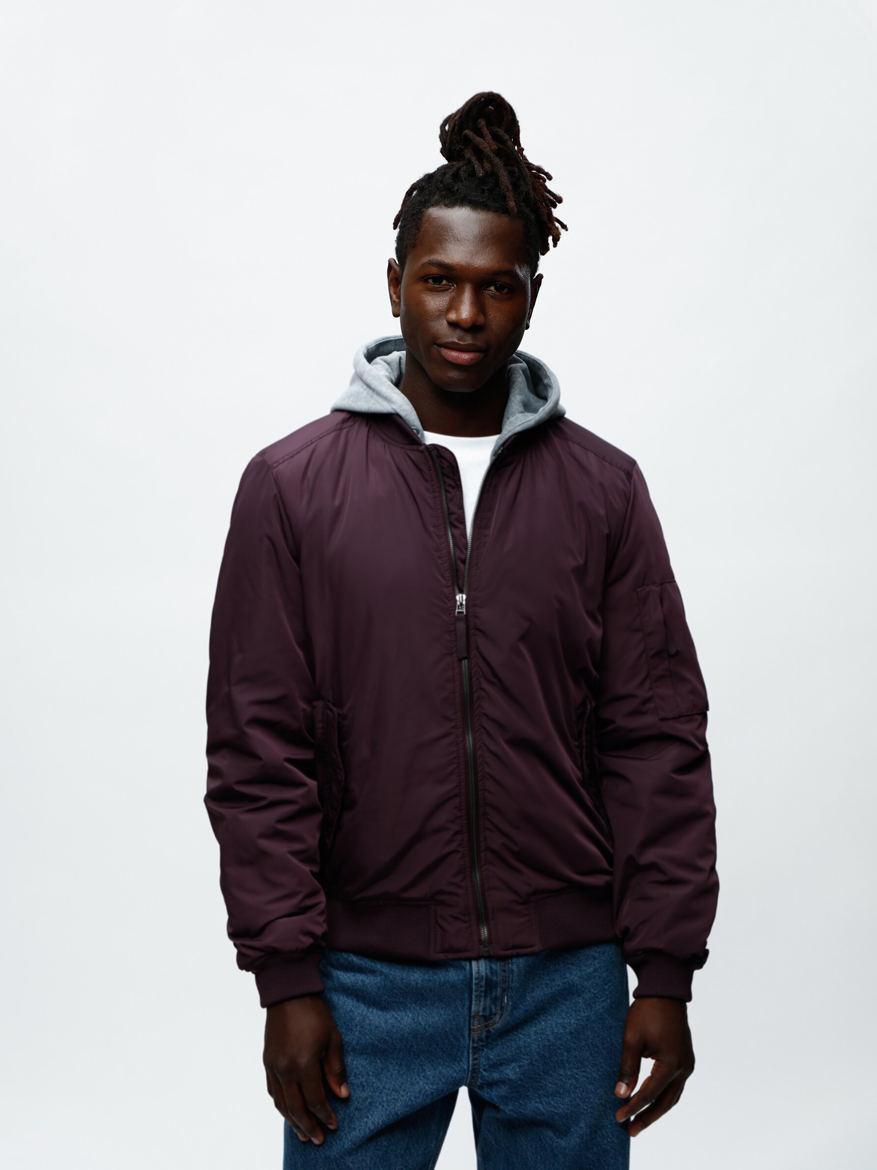 Bomber jacket - Burgundy - Men | H&M IN