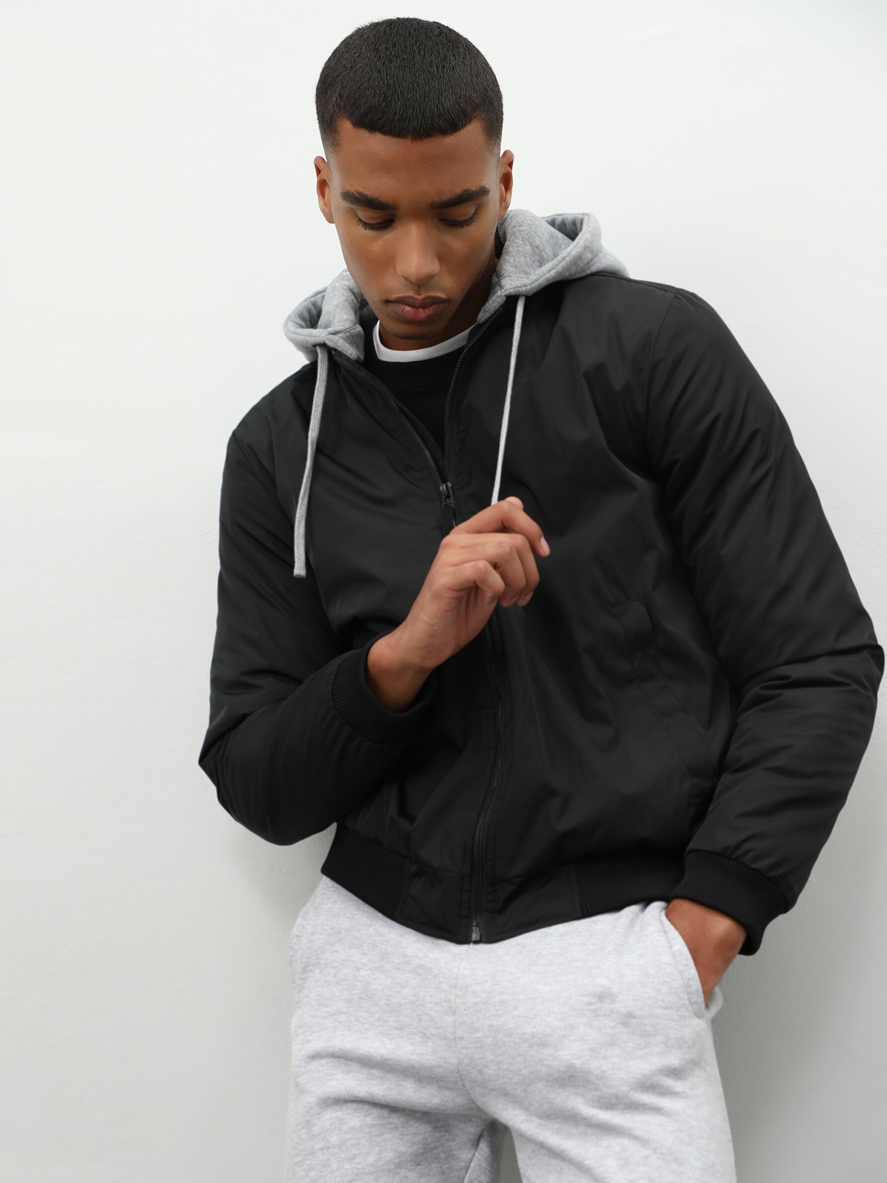 Hollister hooded bomber online jacket