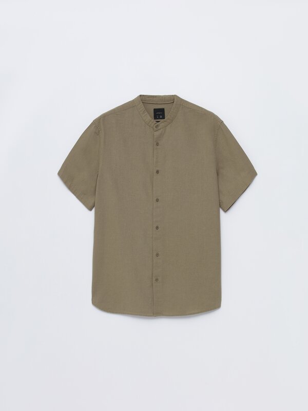 Short sleeve cotton - linen shirt