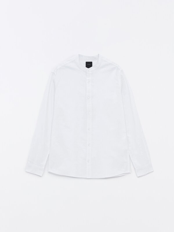 Oxford shirt with a stand-up collar