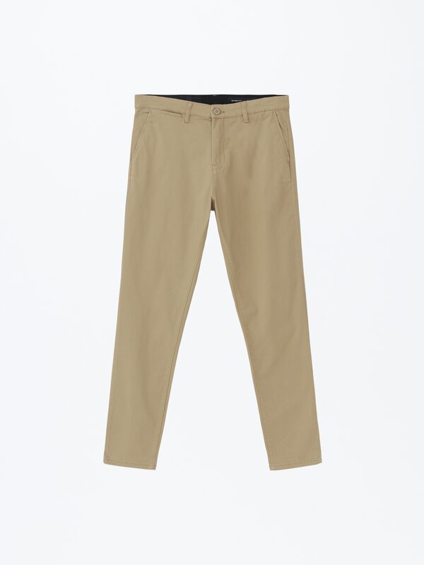 Skinny fit chino pantolon
