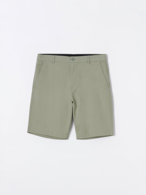 Microprint chino Bermuda shorts