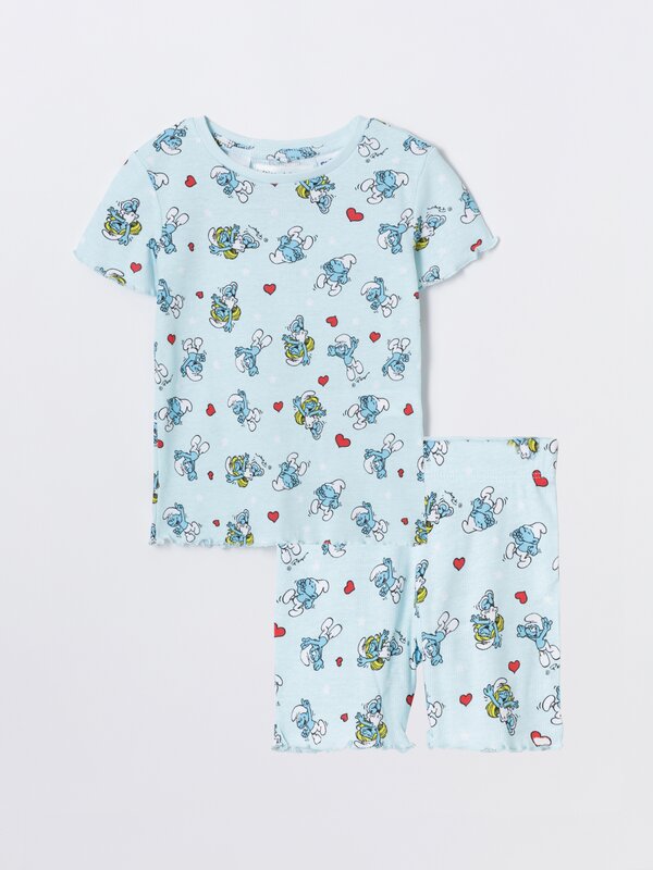 Conjunto de pijama canelado Smurfs IMPS