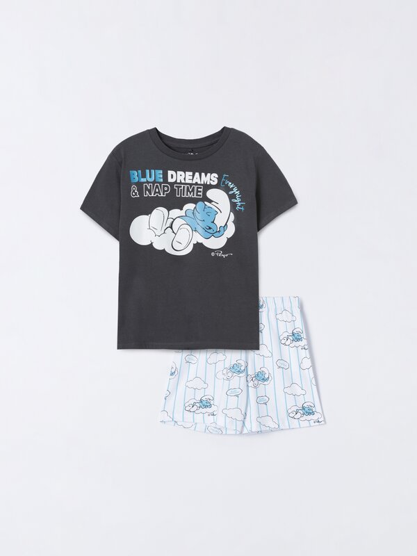 Short pyjamas with The Smurfs IMPS print