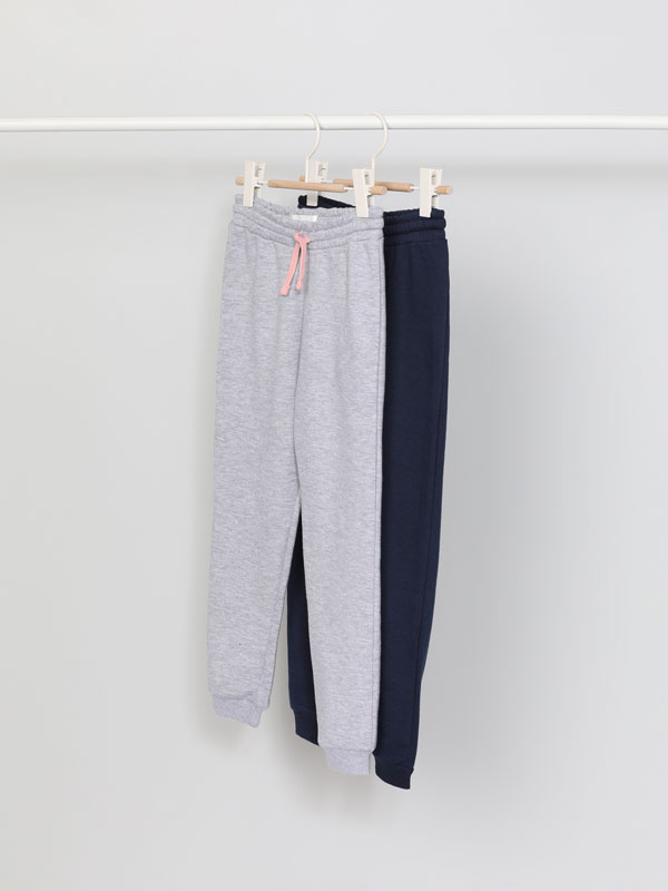 Pack of 2 pairs of basic tracksuits bottoms