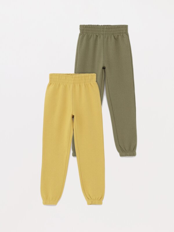 Pack of 2 basic plush trousers