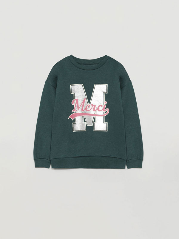 Metallic print sweatshirt