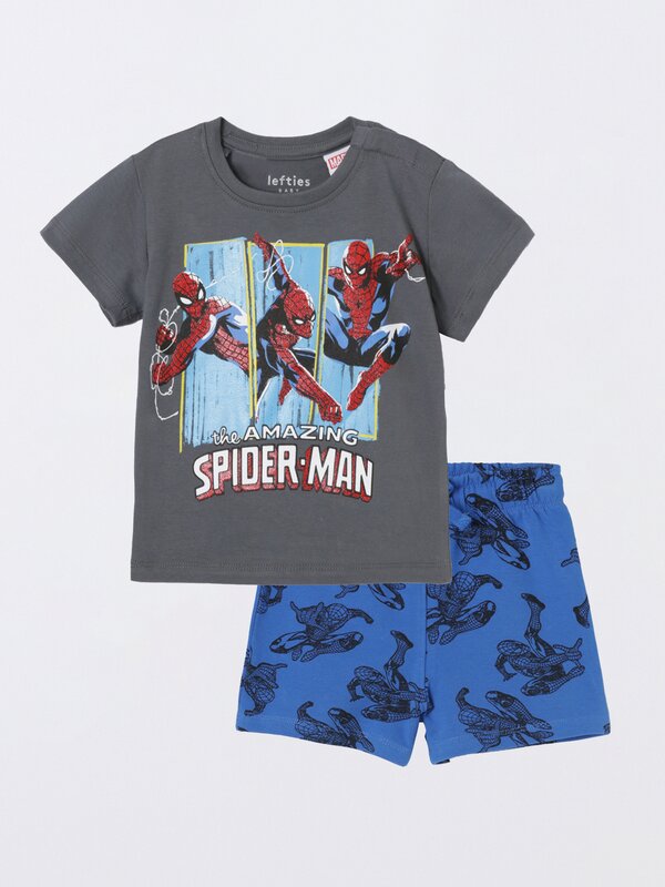 Conjunto de t-shirt e calções bermuda Spiderman ©Marvel