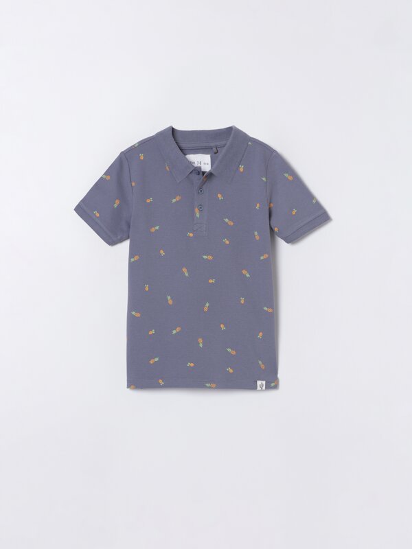 Printed polo shirt