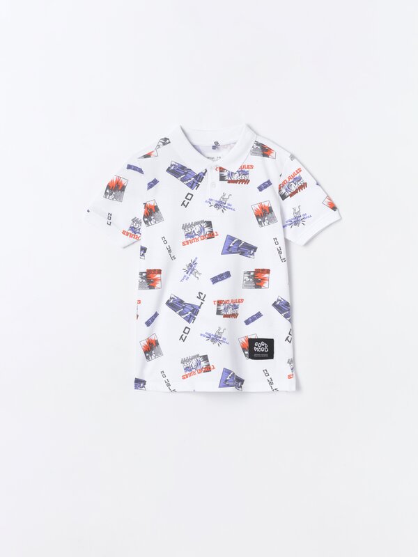 Printed polo shirt