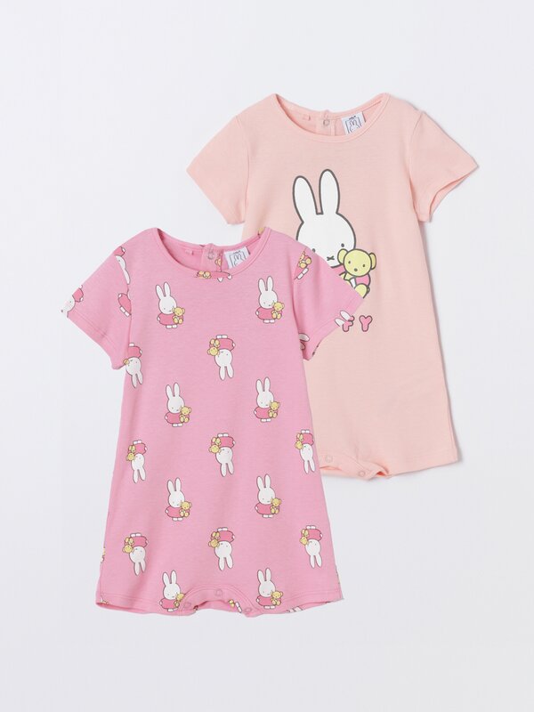 Pack of 2 Miffy print sleepsuits