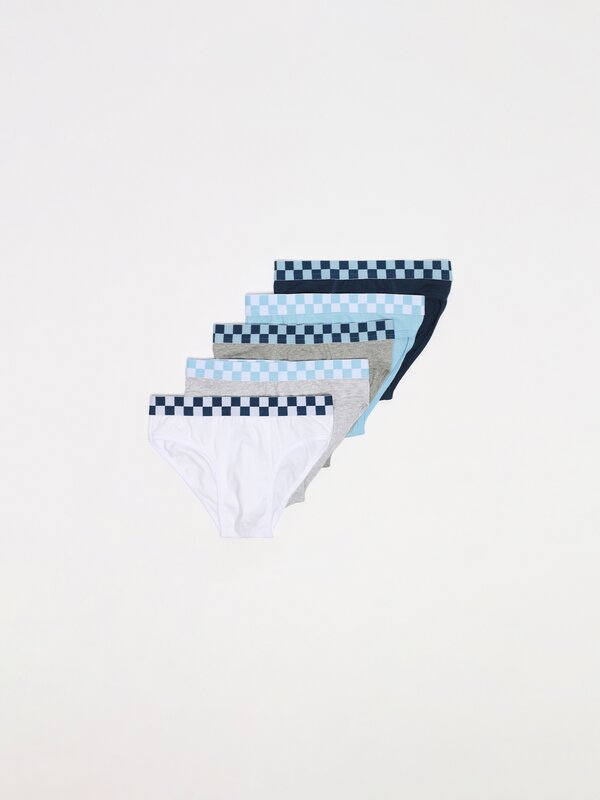 Pack of 5 pairs of briefs with wide elastic waistbands