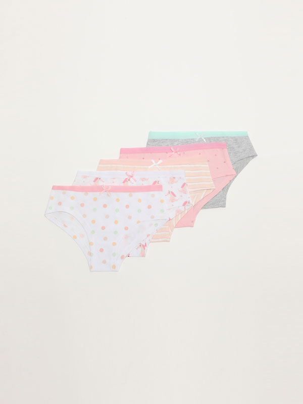 Pack of 5 printed hipster briefs
