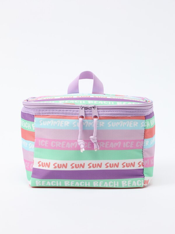 حقيبة تبريد للشاطئ بطبعة ملونة