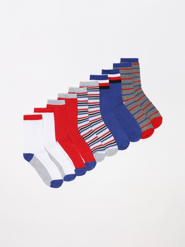 Pack of 5 pairs of printed long socks
