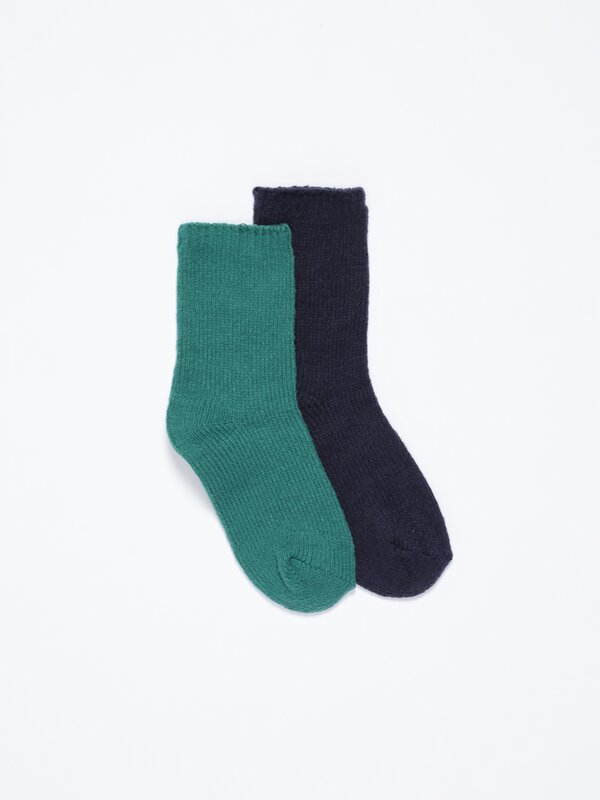 Pack of 2 pairs of long chenille socks Socks UNDERWEAR PYJAMAS