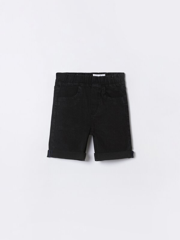 Denim jogger Bermuda shorts