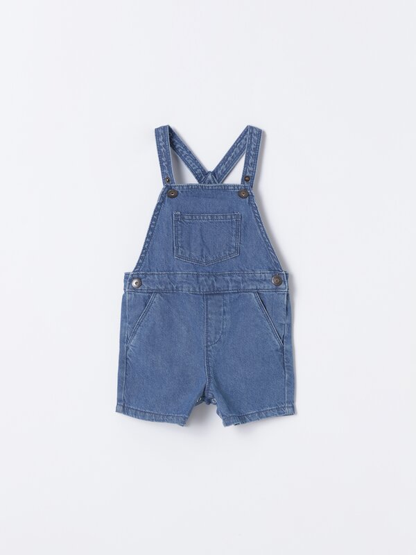 Denim dungarees with buttons