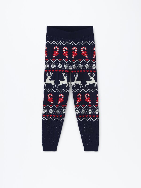 Pantaloni de Crăciun din tricot