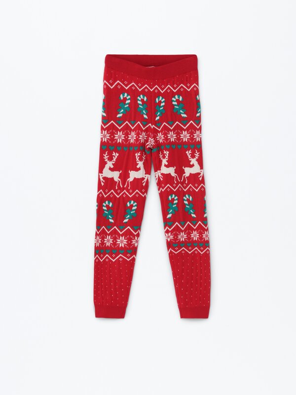 Pantaloni de Crăciun din tricot