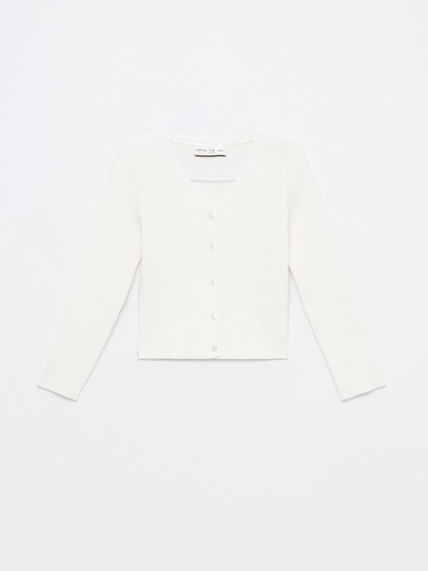 Chaqueta de punto canalé