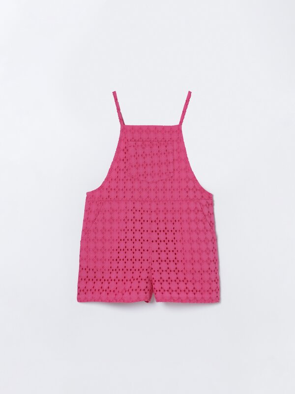 Swiss embroidery dungarees