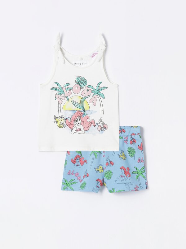Conxunto de camiseta de tirantes e pantalón curto A Sereíña ©Disney