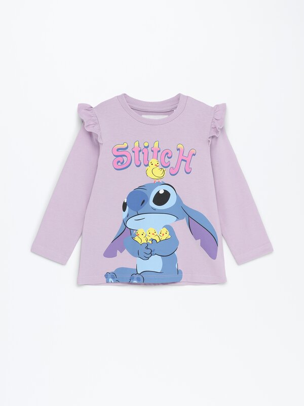 Lilo & Stitch © Disney baskılı ve uzun kollu t-shirt