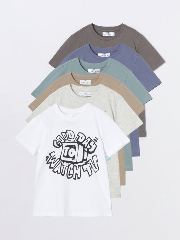 6-pack of printed short sleeve T-shirts