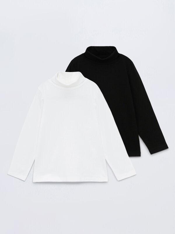 Pack of 2 basic roll neck T-shirts