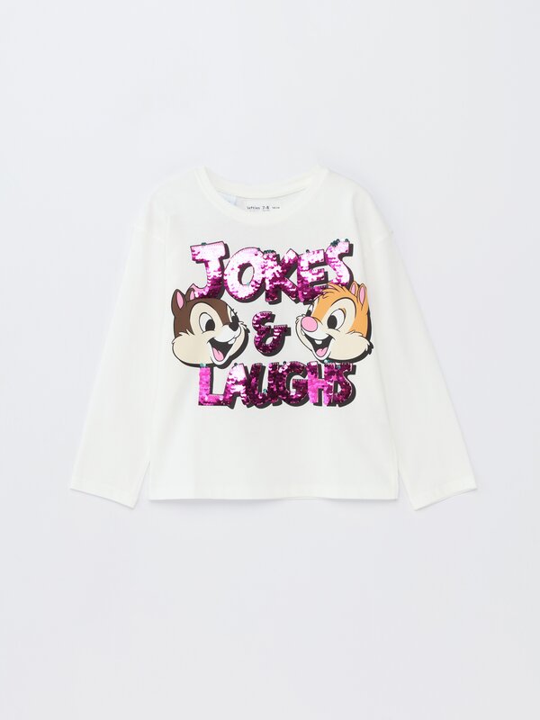 Chip and Dale ©Disney T-shirt with reversible sequins