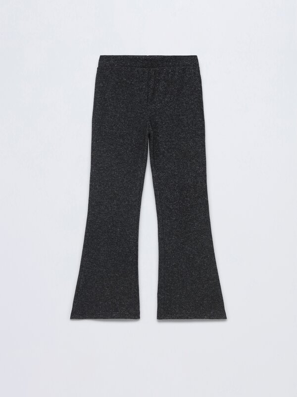 Open-knit flared trousers