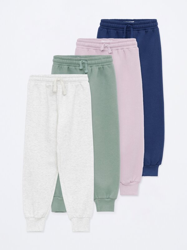 Pack of 4 basic plush trousers