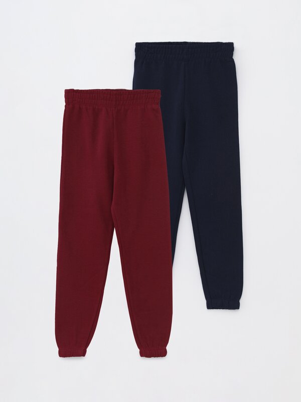 Pack of 2 basic plush trousers