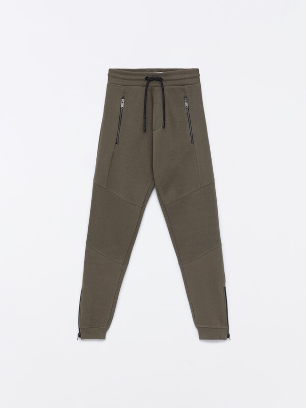 Jogging trousers in ottoman weave