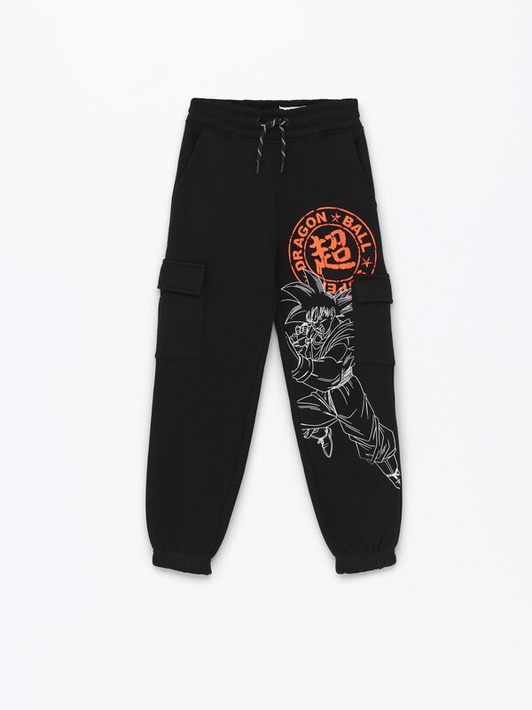 Dragon Ball baskılı kargo pantolon