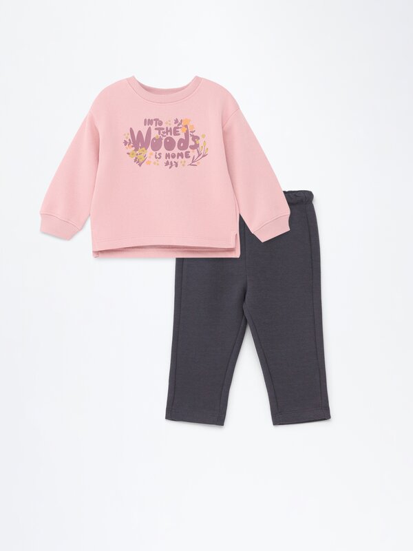 Plush sweatshirt and trousers set