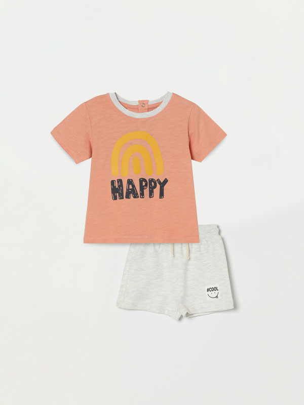 Printed top and Bermuda shorts set