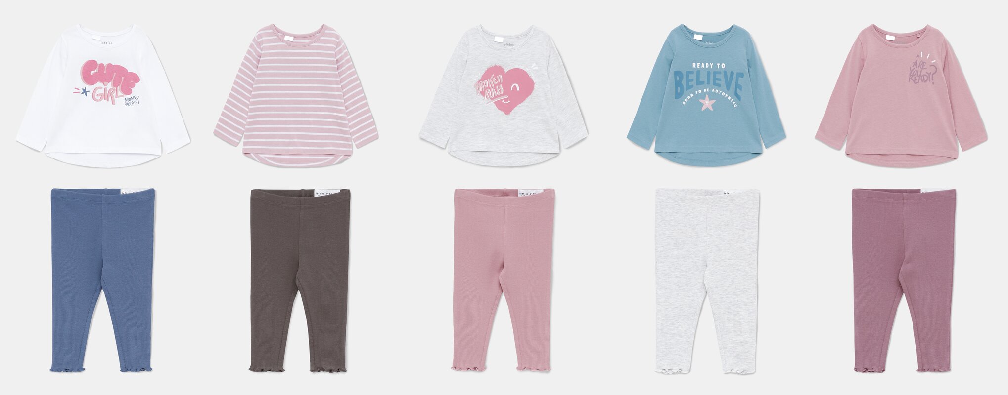 5-pack of T-shirt and leggings outfits