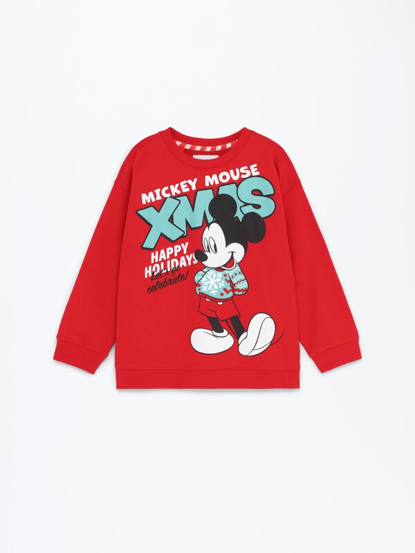 Yılbaşı temalı Mickey Mouse © Disney baskılı sweatshirt