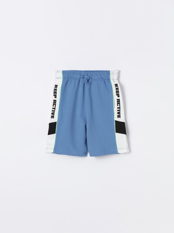 Bermuda jogger shorts with side bands