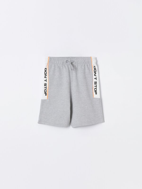 Bermuda jogger shorts with side bands