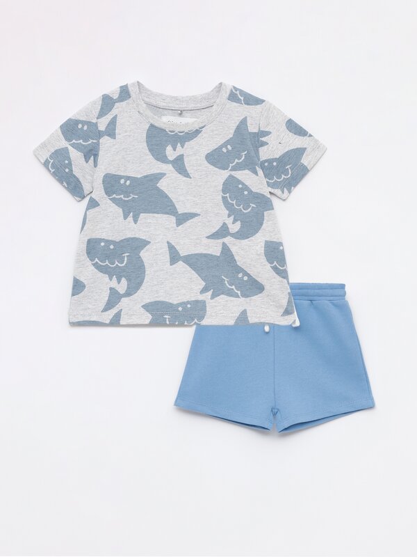 Animal print top and Bermuda shorts set