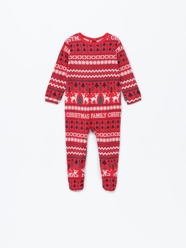 Bebeluși | Pijama de Crăciun familie dintr-o singură piesă