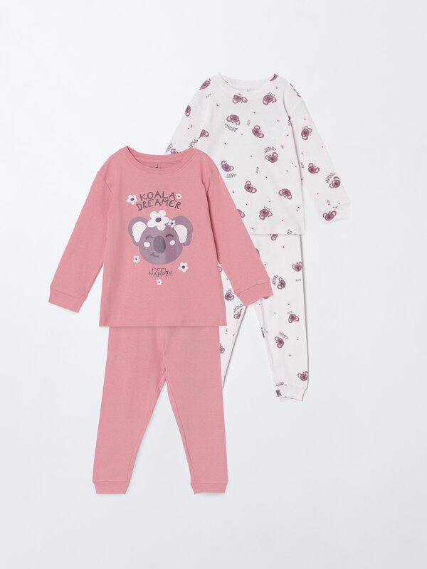 Pack of 2 combined pyjama sets