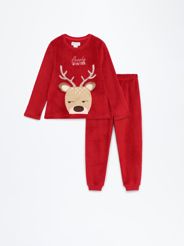 Yılbaşı temalı Ren geyikli pijama takımı