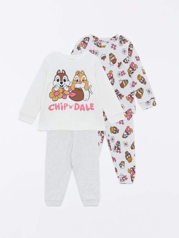 Chip & Dale ©Disney estanpatudun pijama konjuntoak, 2ko pack-a